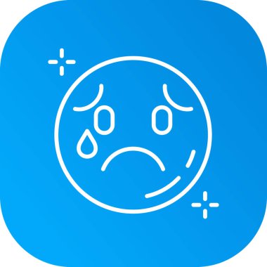 üzgün emoji yüz simgesi ana hat biçiminde