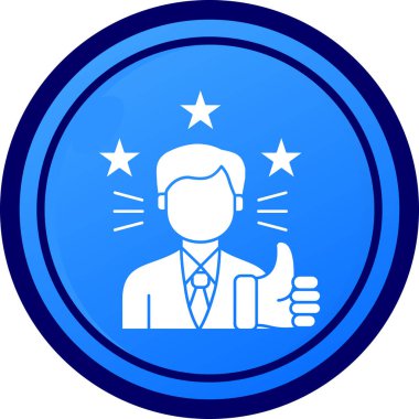 İşadamı düz glif simgesi