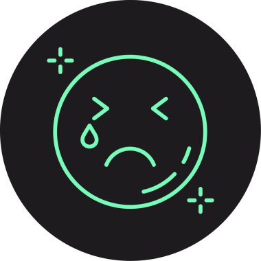 üzgün emoji simgesi, vektör illüstrasyonu