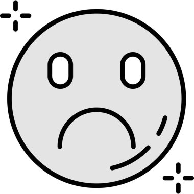 üzgün yüz simgesi, vektör illüstrasyonu