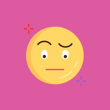 emoji yüz simgesi, renkli vektör illüstrasyonu