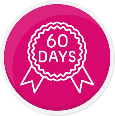 60 günlük izin simgesi, düz vektör simgesi