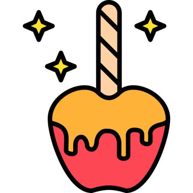 Şirin elma çizgi filminin vektör çizimi