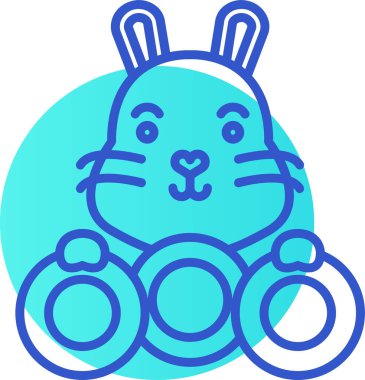 Paskalya tavşanı modern simgesinin vektör çizimi