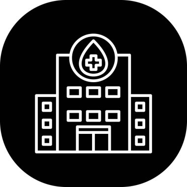 Hastane binası ikon vektör illüstrasyonu