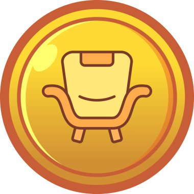 Altın sikke simgesi, vektör illüstrasyonu