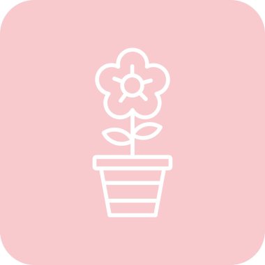 Bir çiçek simgesinin vektör illüstrasyonu