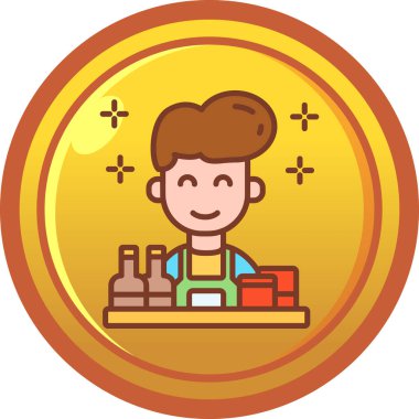 Bozuk para tutan bir kadının vektör çizimi