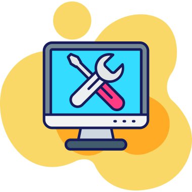 dizüstü bilgisayar bakım simgesi doldurulmuş ana hatlar biçiminde