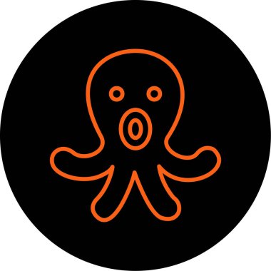 ahtapot simgesi vektör illüstrasyonu