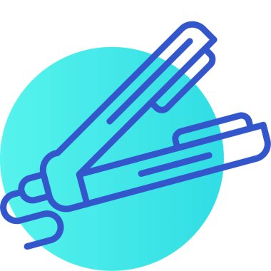 Mavi elektrikli demir ikonu beyaz arkaplanda izole edilmiş. Buhar makinesi. Soyut çember rastgele noktalar. vektör illüstrasyonu