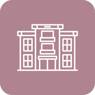 Bina. Web simgesi basit illüstrasyon