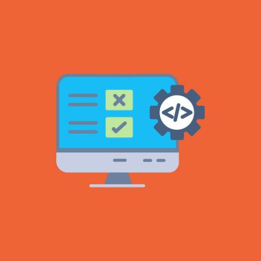 Web kodlamasının düz tasarım simgesi