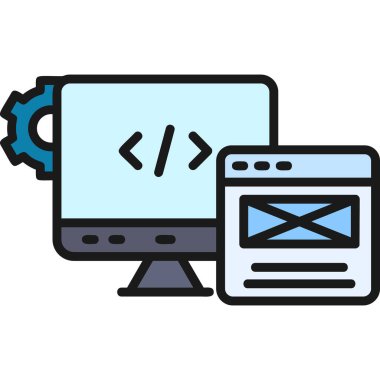 Web geliştirme simgesi vektör illüstrasyonu