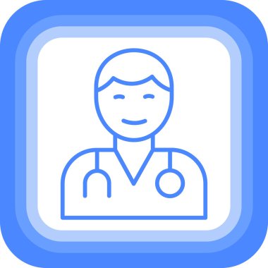 Doktor. Web simgesi basit illüstrasyon