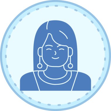 Dairesel vektör simgesi olan kadın avatarı