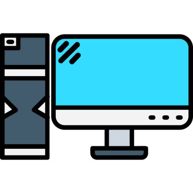 Laptop ikonlu bilgisayar monitörü. dizüstü bilgisayar dizüstü bilgisayar vektör simgesi rengi düz izole