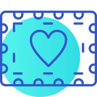 Mavi çizgi kalp ikonu beyaz arkaplanda izole edildi. Sevgililer Günü. Katıl, tutku ve düğün. Sevgililer Günü. Mavi daire düğmesi. vektör.