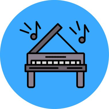 piyano simgesi, vektör illüstrasyonu basit tasarım