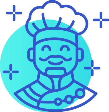 Şef aşçı simgesi - taslak biçimi