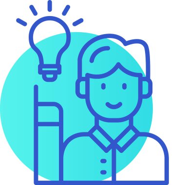 Adam fikri ampul simgesi