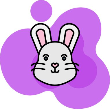 Mor gözlü şirin tavşan kafası.