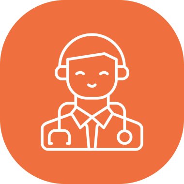 Doktor. Web simgesi basit illüstrasyon