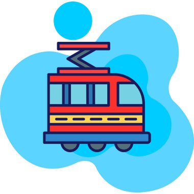 tren. Web simgesi basit illüstrasyon