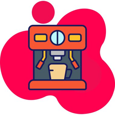 kahve makinesi ikon vektör illüstrasyonu