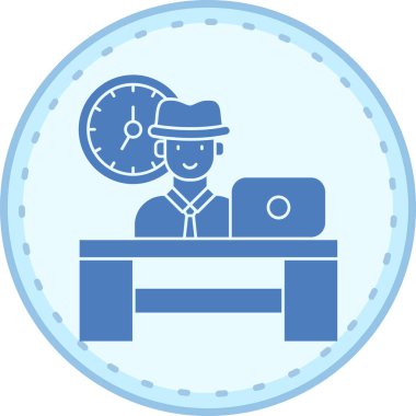 Mavi ve kırmızı giyen bir adamın vektör çizimi