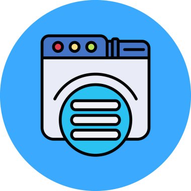 Ağ simgesi. Web için multimedya teknoloji simgelerinin basit illüstrasyonu