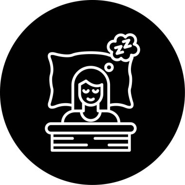 kız ikon vektör illüstrasyonu