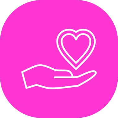 Eller ikonlu kalp. vektör illüstrasyonu