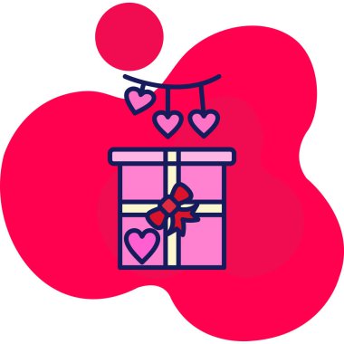 Kalpli vektör hediye kutusu.