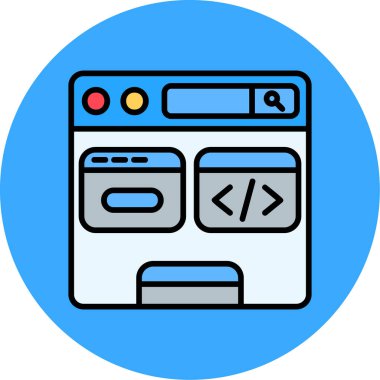 Tarayıcı tarayıcı internet simgesi - taslak biçimi