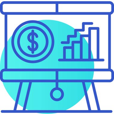 İş simgesinin vektör illüstrasyonu, para çantası