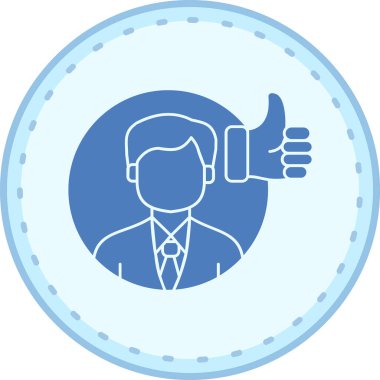 Yuvarlak simgeli mavi ve beyaz bir vektör illüstrasyonuName