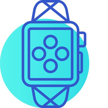 smartwatch simgesi, ana hatlı vektör çizimi