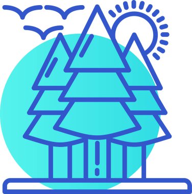 Ağaç Ormanı simgesi, vektör illüstrasyonu