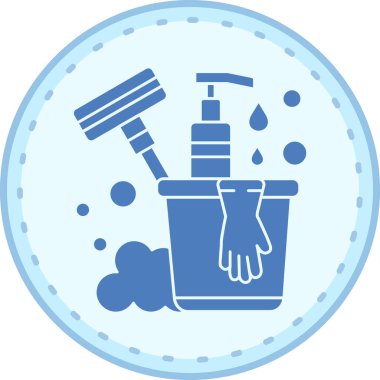 Temizlik. Web simgesi basit illüstrasyon