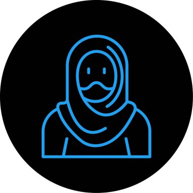 tesettür simgesi soyut arkaplanda izole edildi