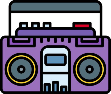 müzik kaset simgesi, vektör illüstrasyonu