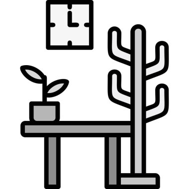 Modern tarzda bir kaktüs simgesinin vektör çizimi.