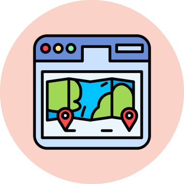 harita simgesi vektör illüstrasyonu