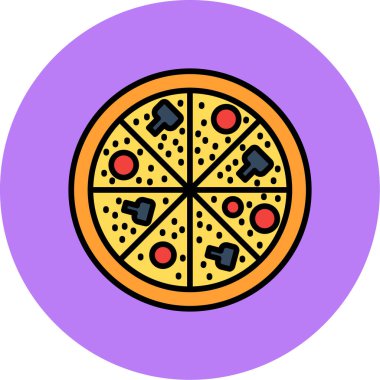 pizza. Web simgesi vektör illüstrasyonu