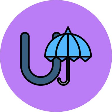 Şemsiye. Web simgesi basit illüstrasyon