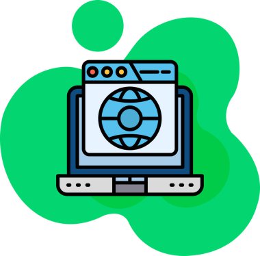 Bilgisayar dizüstü bilgisayarı web simgesi - ana hatlar biçimi