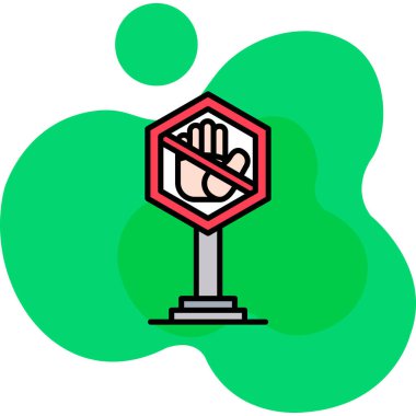 Dur işareti. Web simgesi basit tasarım