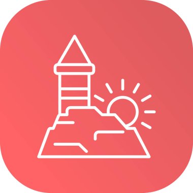 Deniz feneri simgesinin vektör illüstrasyonu