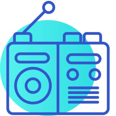 Radyo. Web simgesi basit illüstrasyon